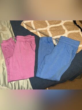 2 all in motion Girls large 10/12 joggers Pink and Blue